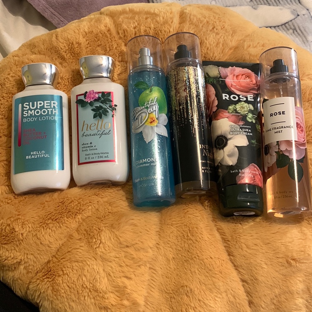 Bath and body work sprays and lotions